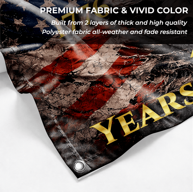 We The People Eagle Torn Flag 250 Years of Freedom House Flag