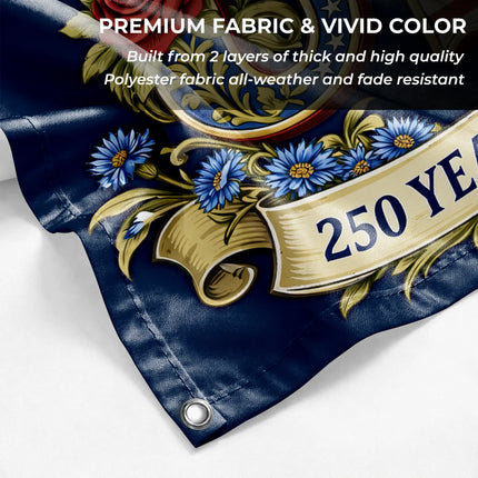USA Floral 250 Years of Freedom America 250 House Flag