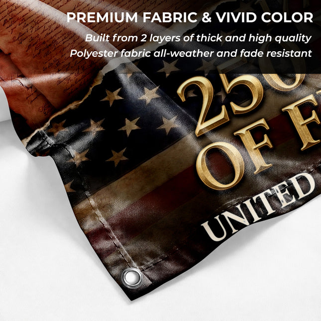United States of America 250 Years of Freedom Christian Cross We The People House Flag