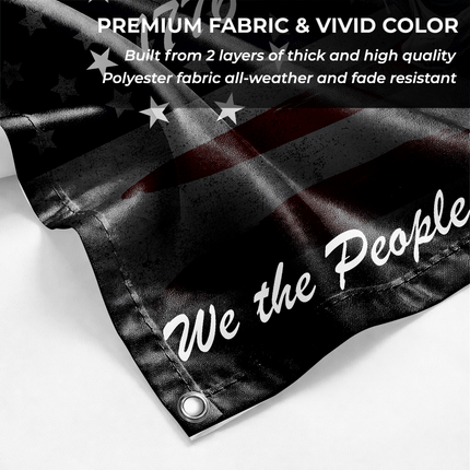 We The People 250 Years of Freedom Patriotic Skull House Flag