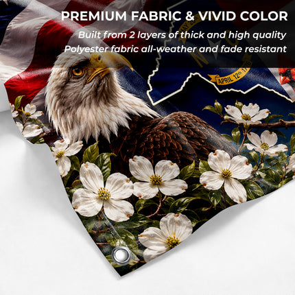 North Carolina Grommet Flag Stars Stripes Freedom Eagle Cardinal