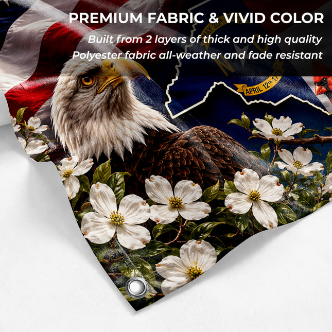 North Carolina Grommet Flag Stars Stripes Freedom Eagle Cardinal