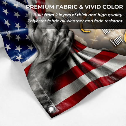 Let Your Faith Be Bigger Than Your Fear God Bless America Grommet Flag