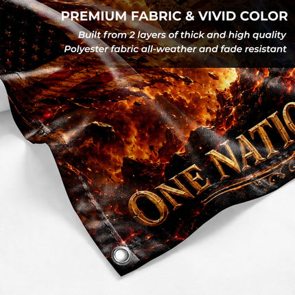 One Nation Under God Praying Jesus Grommet Flag
