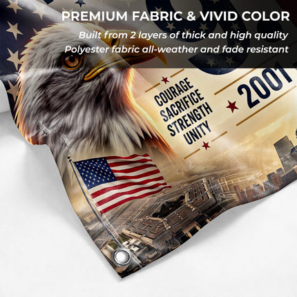 Patriot Day 25th Anniversary 343 Fallen Heroes Memorial Grommet Flag