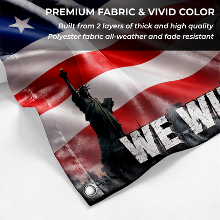 Patriot Day 25th Anniversary 25 Years Later Eagle Memorial Grommet Flag