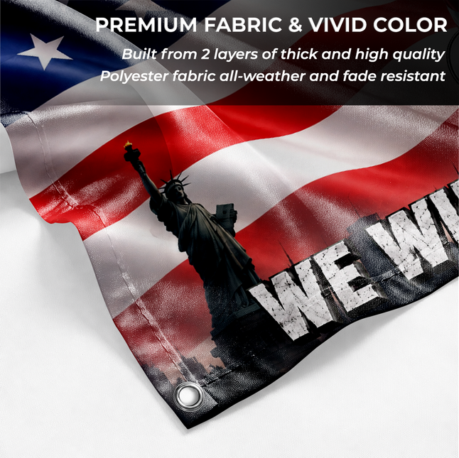 Patriot Day 25th Anniversary 25 Years Later Eagle Memorial Grommet Flag