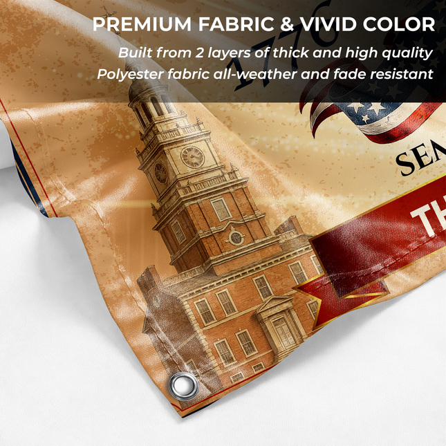 Personalized Vintage Patriotic Semiquincentennial House Flag