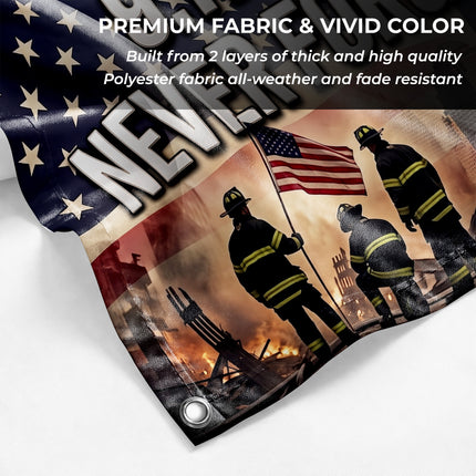 Patriot Day 25th Anniversary Firefighters Eagle Never Forget Grommet Flag