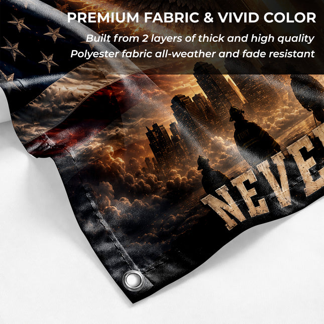 25th Anniversary Patriot Day Angel Wings Twin Towers First Responder Grommet Flag