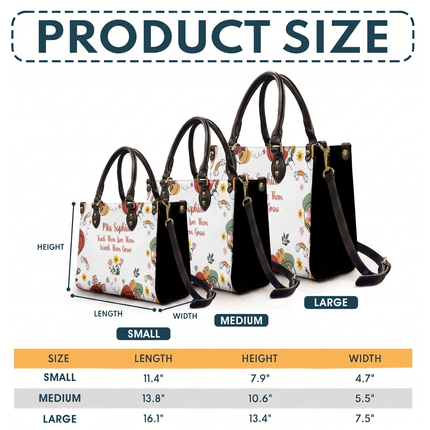 Personalized Teacher Leather Handbag Boho Floral Teach Love Grow