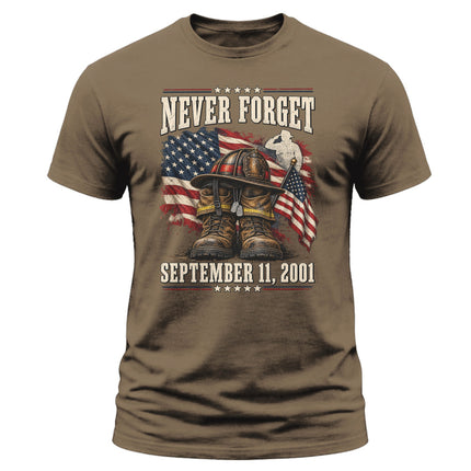 25th Anniversary Patriot Day 911 Never Forget Firefighter Memorial T-Shirt