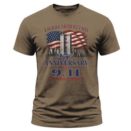 25th Anniversary Patriot Day Courage Sacrifice Unity 9 11 T Shirt
