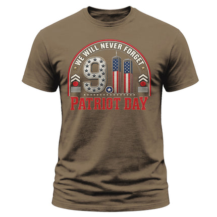 9/11 Patriot Day We Will Never Forget American Memorial T-Shirt