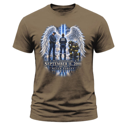 25th Anniversary Patriot Day 911 First Responders Memorial Tribute T-Shirt