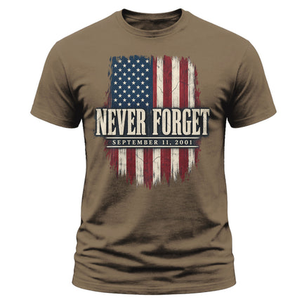 25th Anniversary Patriot Day 911 Never Forget American Flag T-Shirt