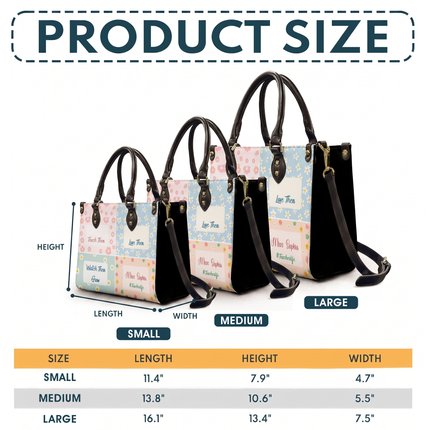 Personalized Teacher Leather Handbag Pastel Floral Color Block