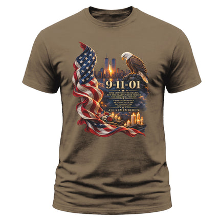 25th Anniversary Patriot Day 911 Never Forget American Eagle Memorial T-Shirt