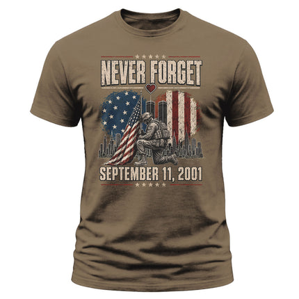 25th Anniversary Patriot Day Kneeling Soldier Never Forget T Shirt