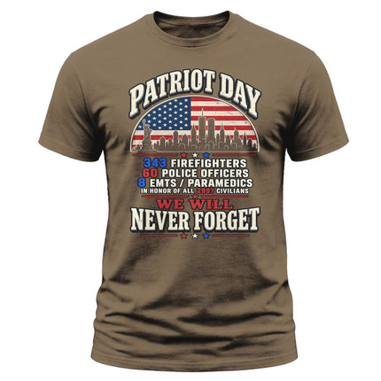 Patriot Day 9/11 Never Forget First Responders Memorial T-Shirt
