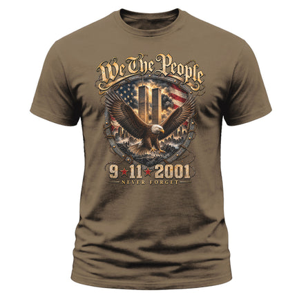 We The People 9/11 Never Forget Patriot Day American Eagle Memorial T-Shirt