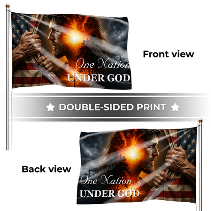 SP-01 Christian Freedom One Nation Under God Jesus Patriotic Flag Memorial Day