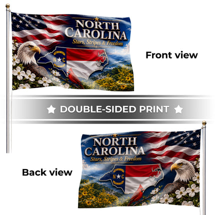 North Carolina Grommet Flag Stars Stripes Freedom Eagle Cardinal