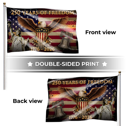 250 Years of Freedom Patriotic America House Flag HOF13 - Charming Present
