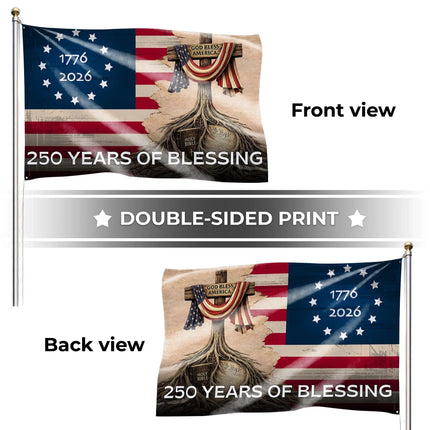 250 Years of Blessing Christian Patriot House Flag America 250 HOF12 - Charming Present