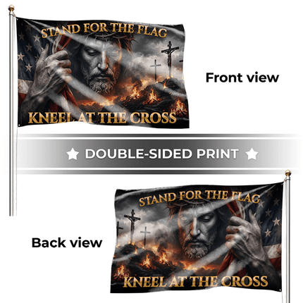 Trust In God Stand For The Flag Jesus Grommet Flag