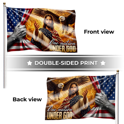 SP-01 One Nation Under God Christian Heritage Patriotic Flag