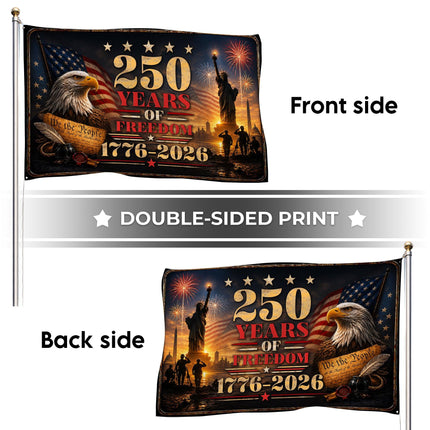 250 Years of Freedom Constitution Eagle Liberty America 250 House Flag