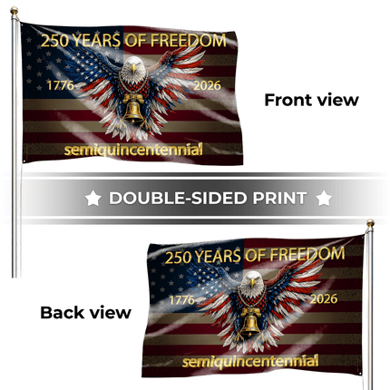 Semiquincentennial Eagle Golden Bell America 250 House Flag
