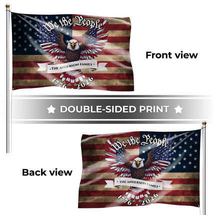 Personalized We The People Patriotic Eagle Flag HOF2