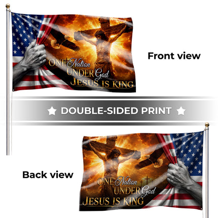 SP-01 Honor Christian Faith Jesus Is King God and Country Flag Easter Christmas