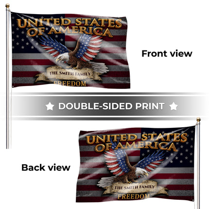Personalized USA Constitution Eagle American House Flag