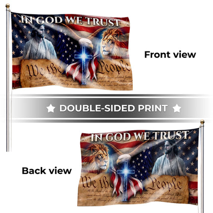 SP-01 In God We Trust We The People Christian Freedom Flag