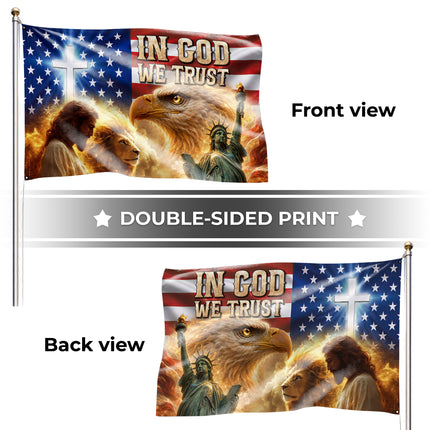 SP-01 In God We Trust Patriotic Christian Flag Fourth of July