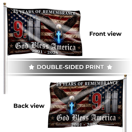 SP-01 God Bless America 9/11 Memorial Flag 2001–2026 Anniversary Tribute