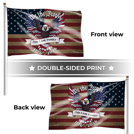 Personalized We The People Patriotic Eagle Flag