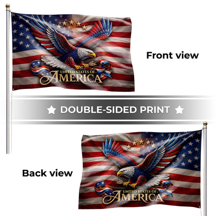 SP-01 God and Country Flag Christian Patriotism Bald Eagle Memorial Day