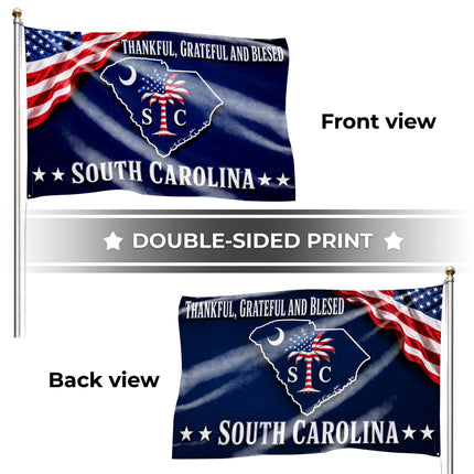 South Carolina Grommet Flag Thankful Grateful Blessed Palmetto