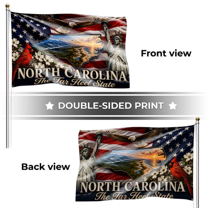 North Carolina Grommet Flag Tar Heel State Eagle Cardinal Liberty