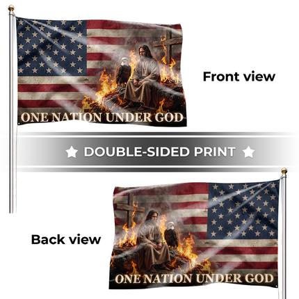 SP-01 Jesus Christ One Nation Under God Christian American Flag