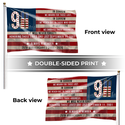 SP-01 September 11 2001 Memorial Flag Patriot Day 2026 Tribute