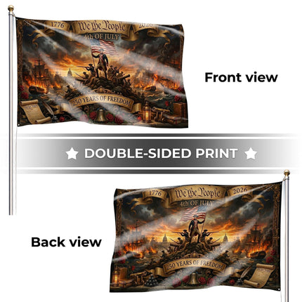 We The People 4th of July 250 Years of Freedom Revolutionary War Naval Battle House Flag
