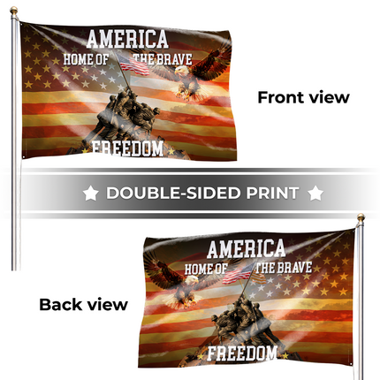 SP-01 Lighthouse Patriotic Decor Home of the Brave Eagle Memorial Day