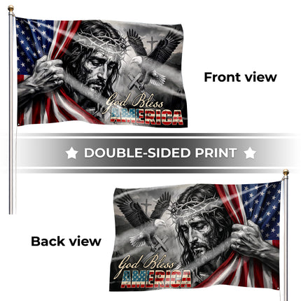 SP-01 God Bless America Christian Patriotic Flag Faith Over Fear