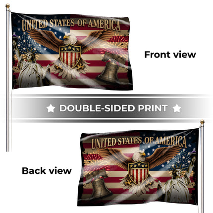 SP-01 American Heritage Flag Bald Eagle Liberty Military Appreciation