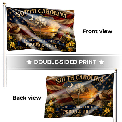 South Carolina Grommet Flag Faith Family Freedom Palmetto